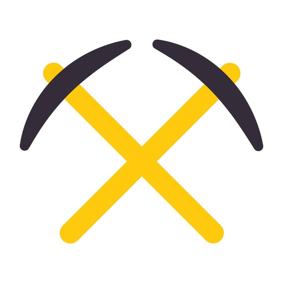 A flat design, icon of pickaxes vector