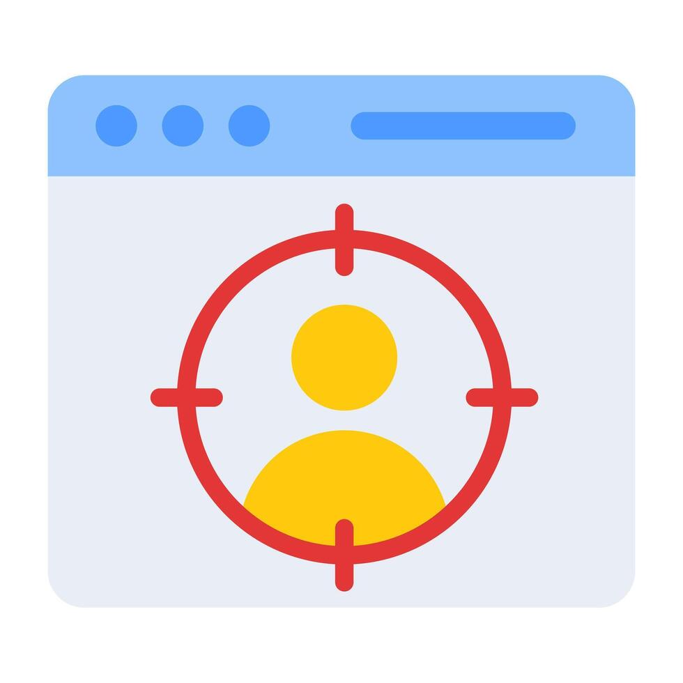 A flat design, icon of user focus vector