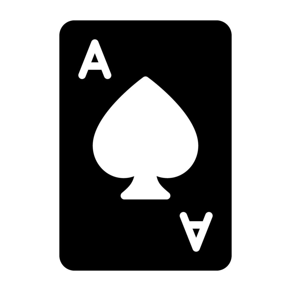 sólido diseño de as de corazón, póker tarjeta vector