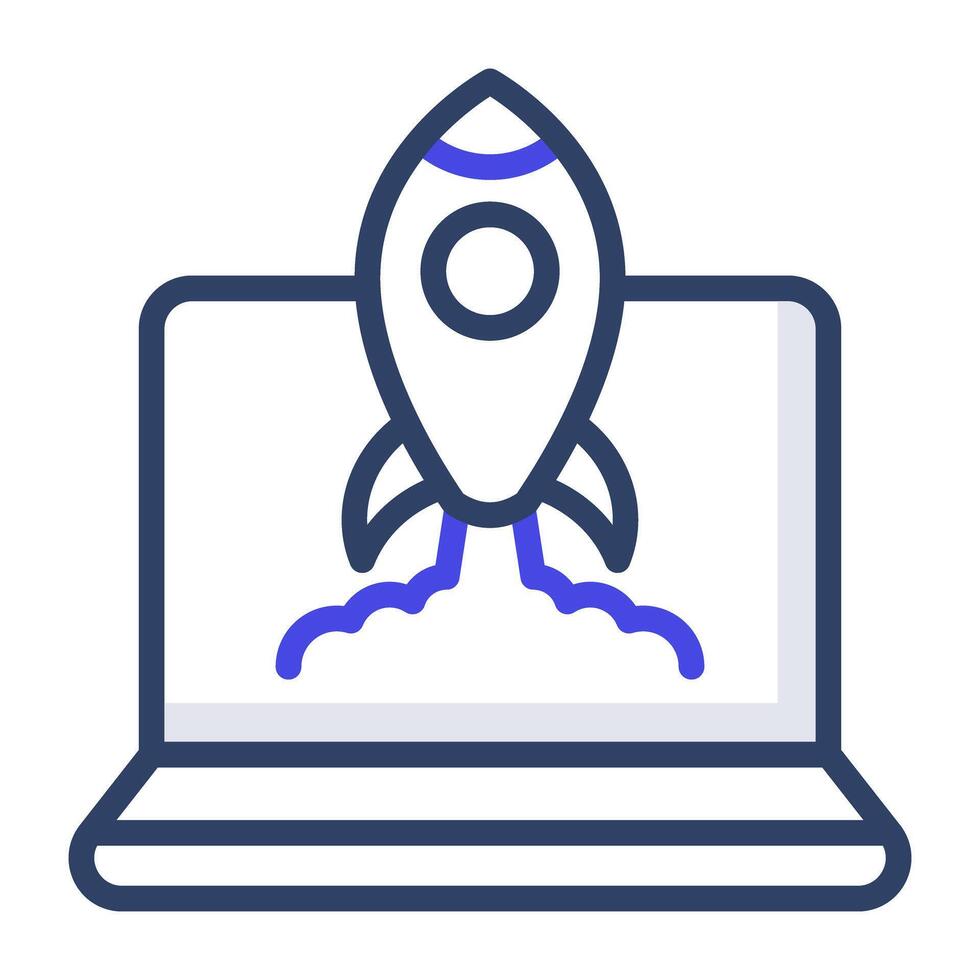Missile rocket launcher icon in flat design. vector