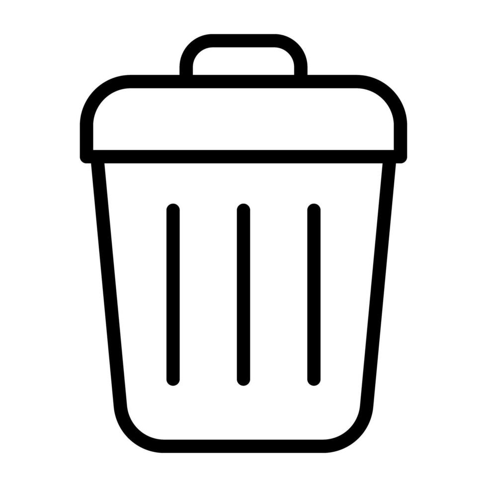 Trash bin icon in modern design, dustbin vector