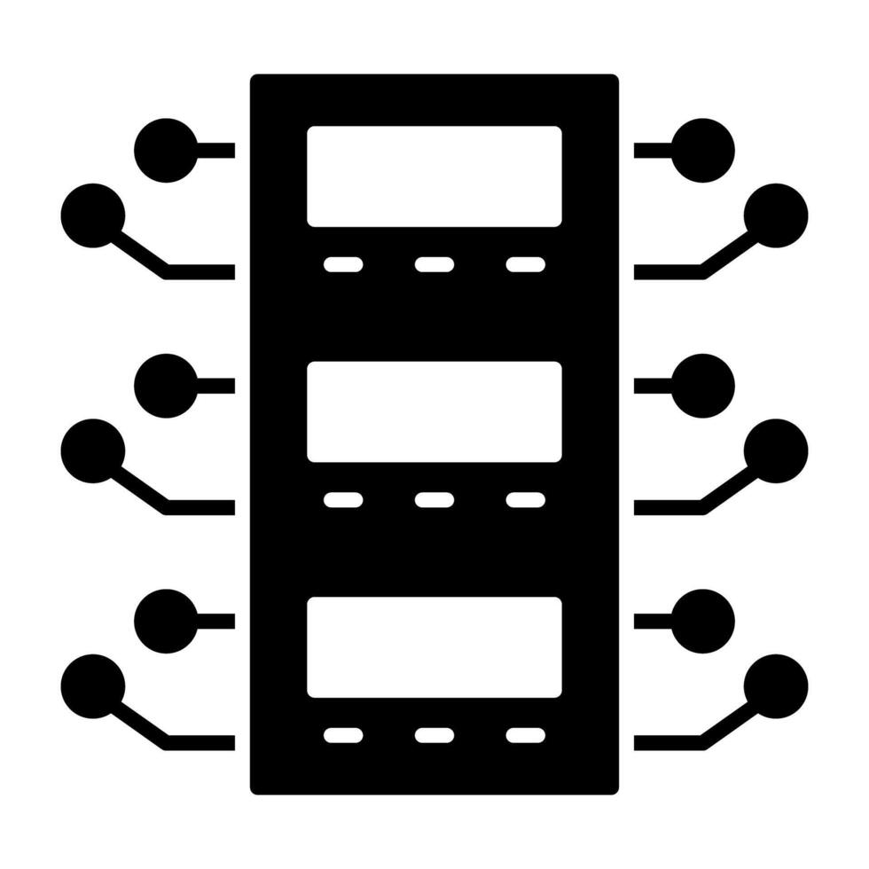 Modern design icon of data server rack vector