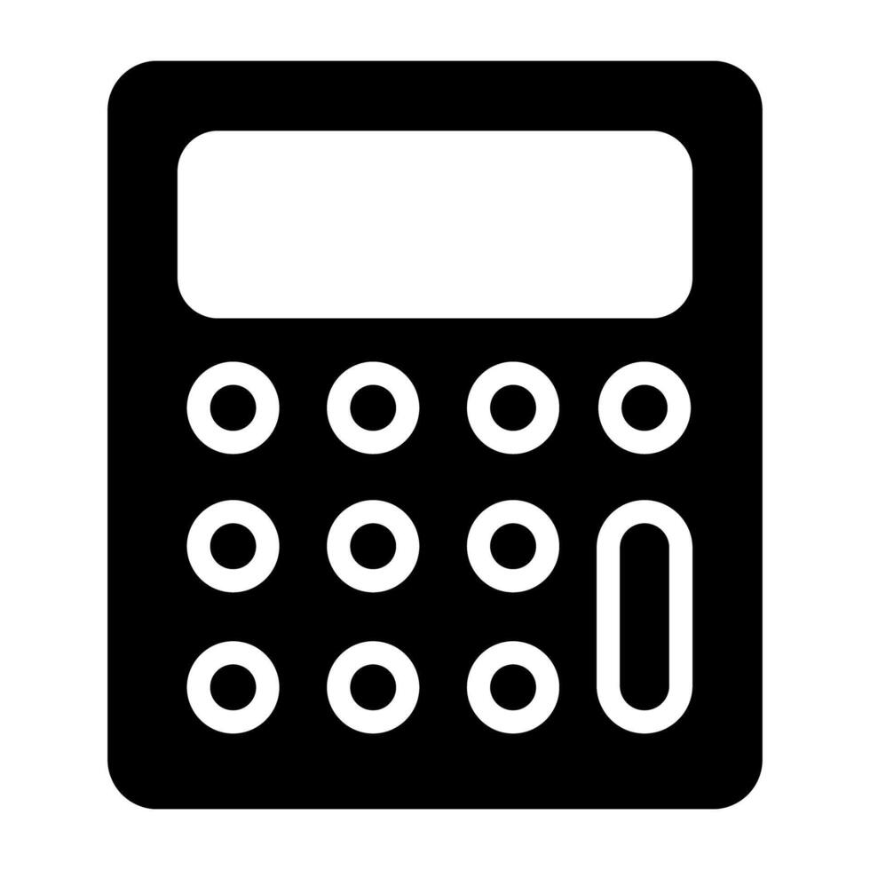 An icon design of number cruncher device, calculator icon vector
