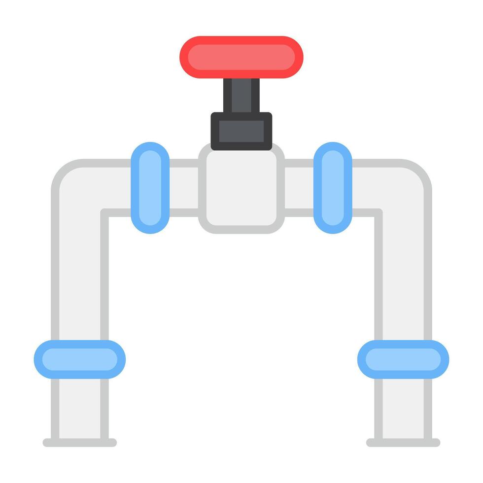 A flat design, icon of pipe valves vector