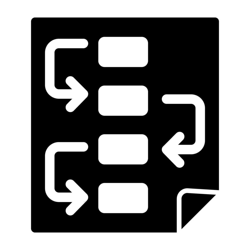 A glyph design, icon of workflow vector