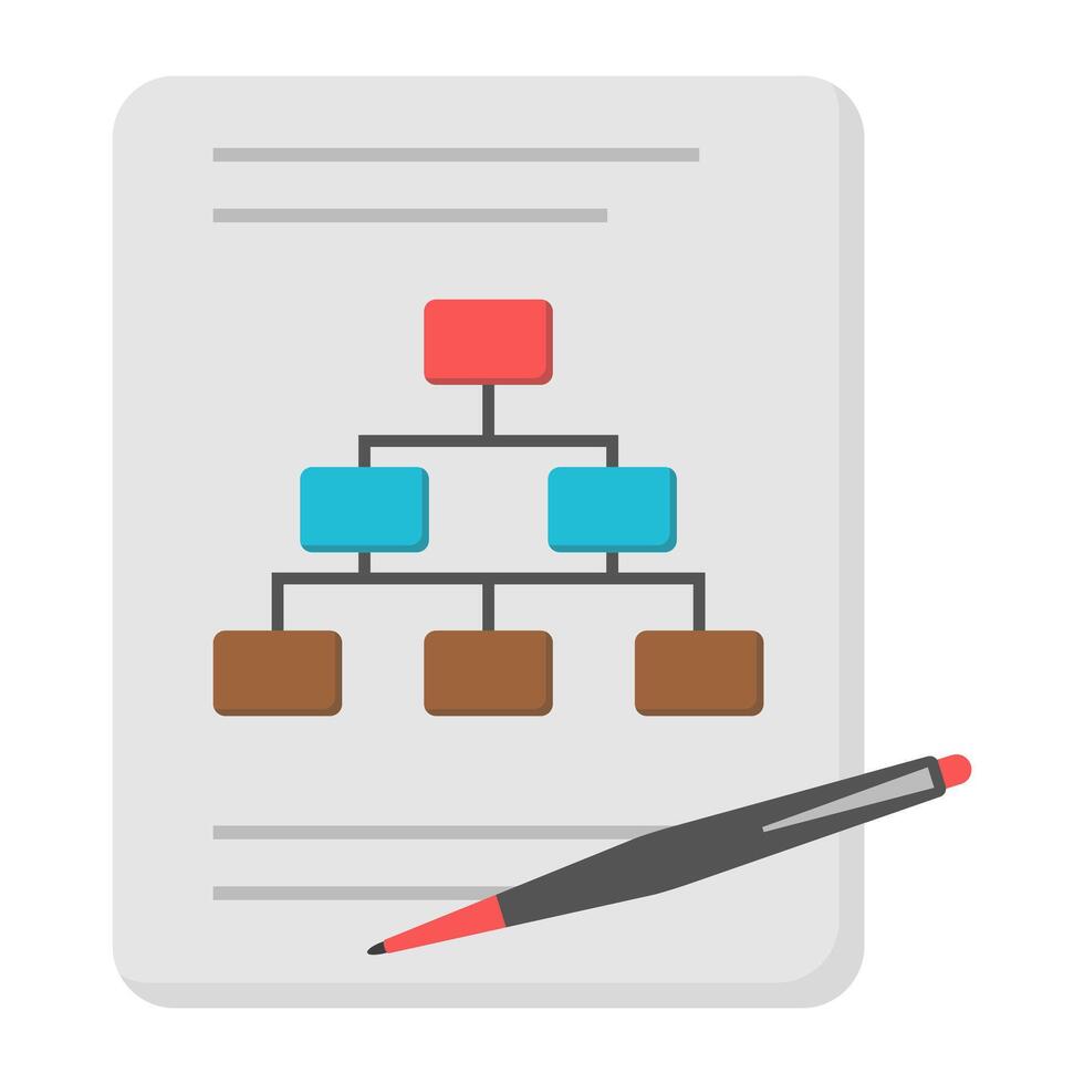 Hierarchical report, icon of algorithm vector