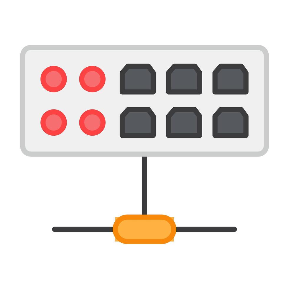 A flat design, icon of network ports vector