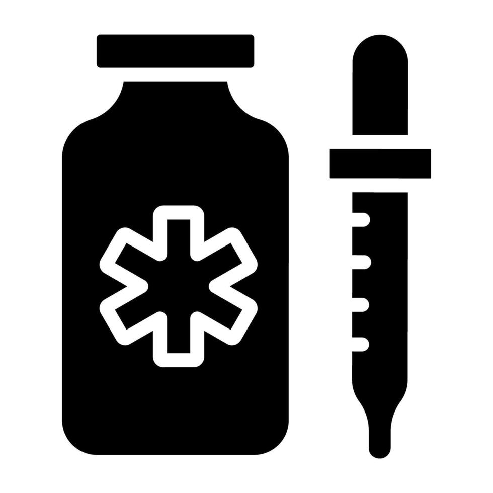 Medical drops icon in solid design vector