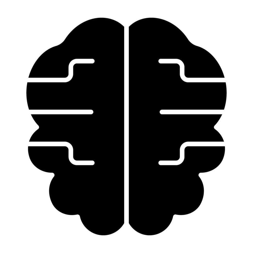 un glifo diseño, icono de cerebro vector