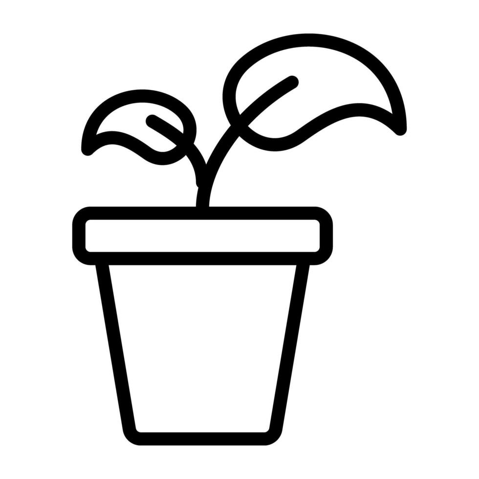 An outline design, icon of plant vector