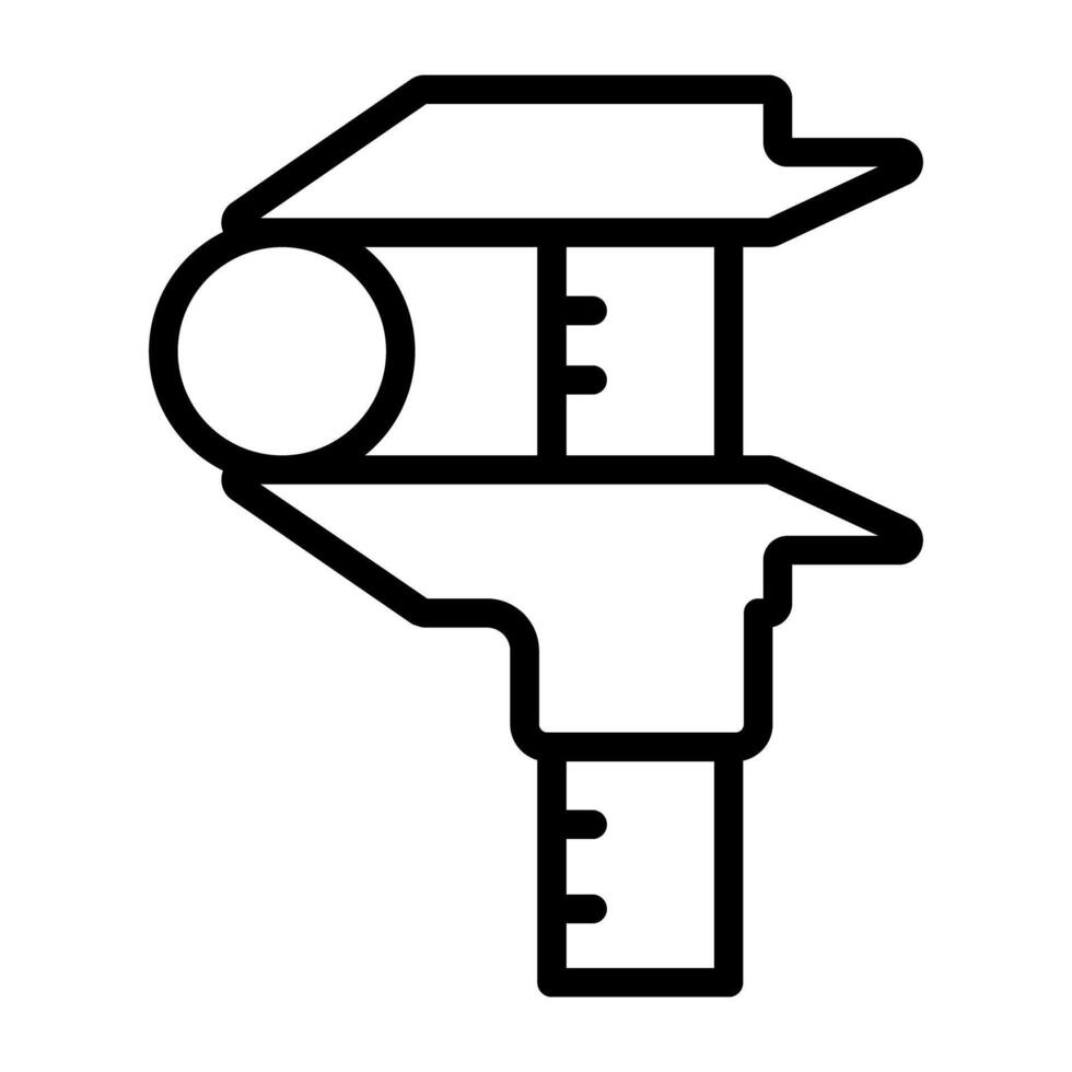 Measuring instrument, icon of vernier caliper vector