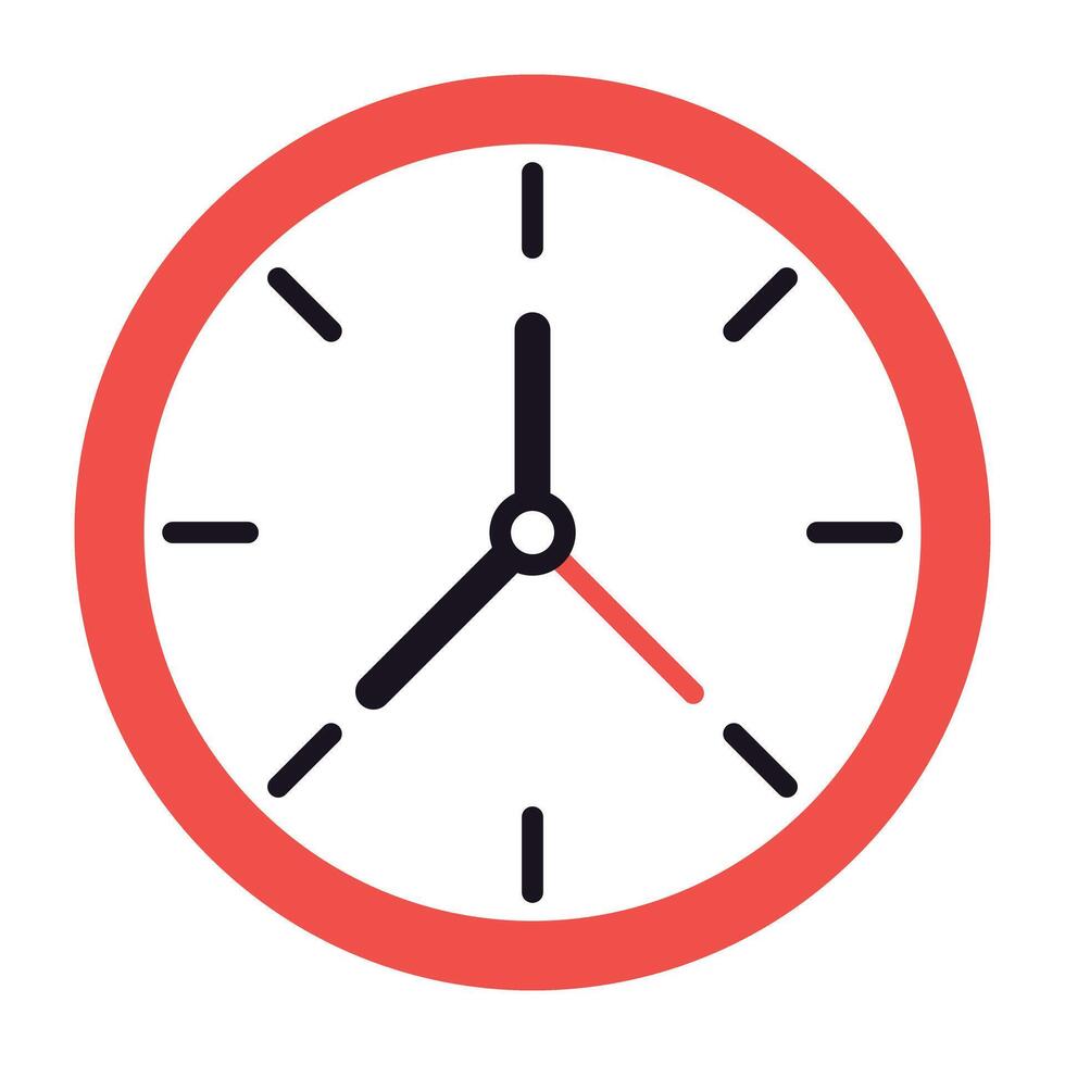 A flat design, icon of clock vector