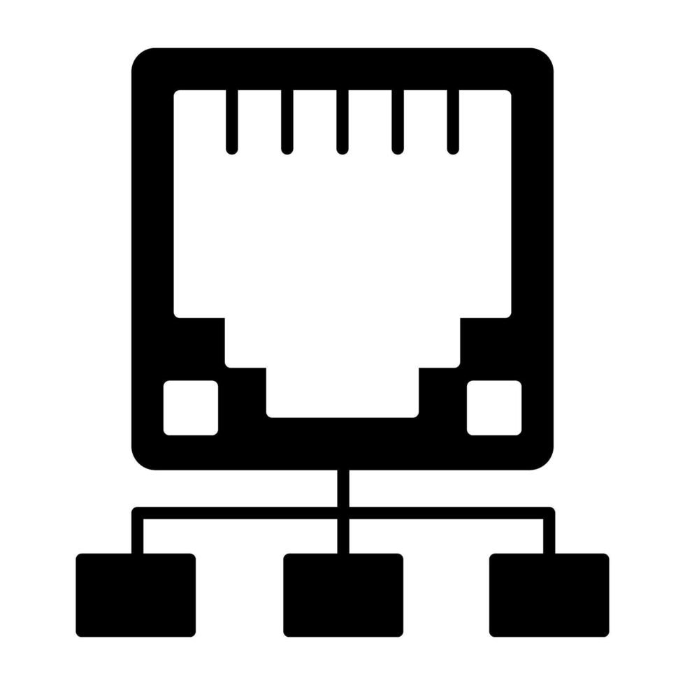 A trendy design icon of network port vector