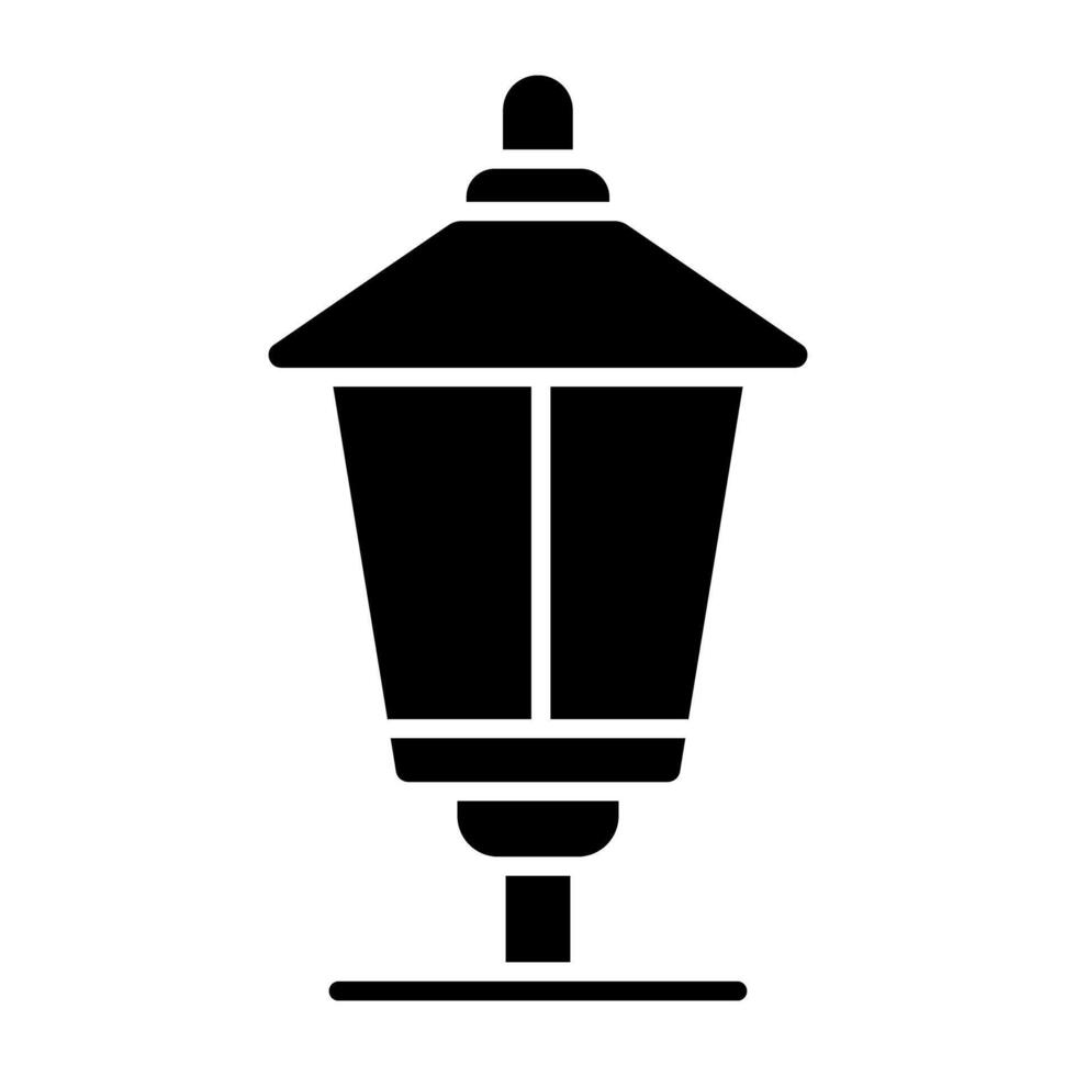 A glyph design, icon of street lamp vector