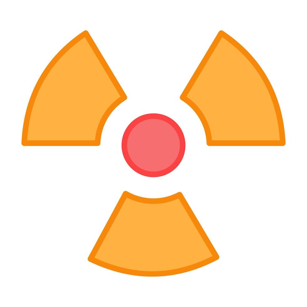 A flat design, icon of radiation vector