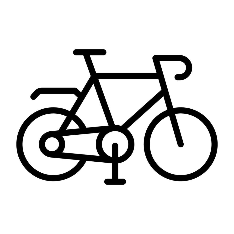 linear bicycle icon design, pedal bike vector design