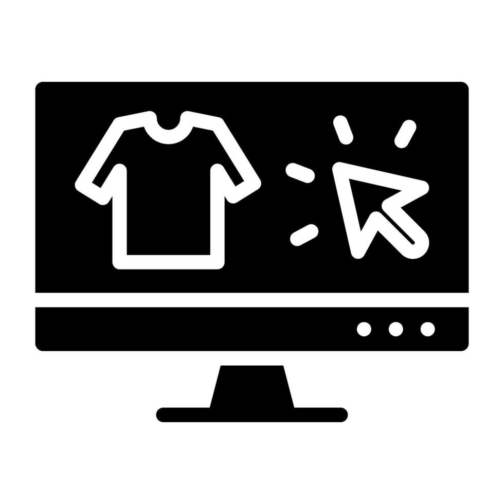 Shirt inside monitor, select product icon vector