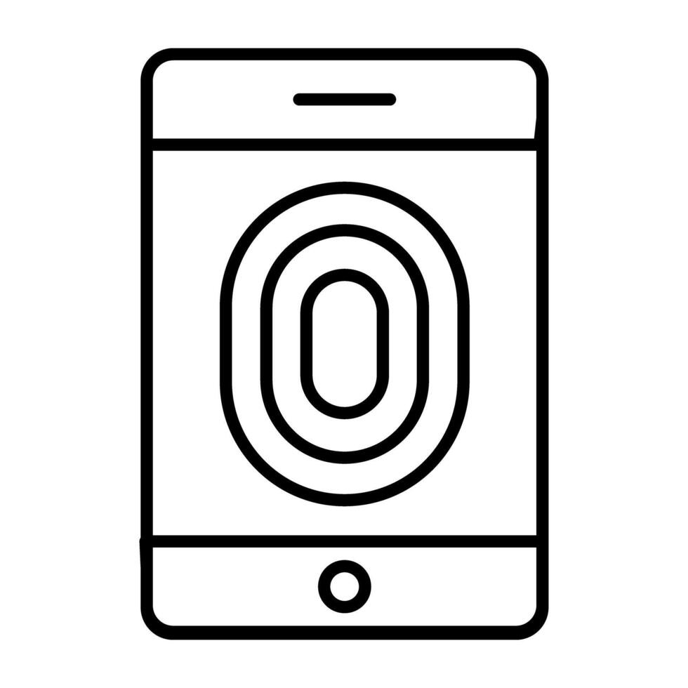 A flat design, icon of mobile fingerprint vector