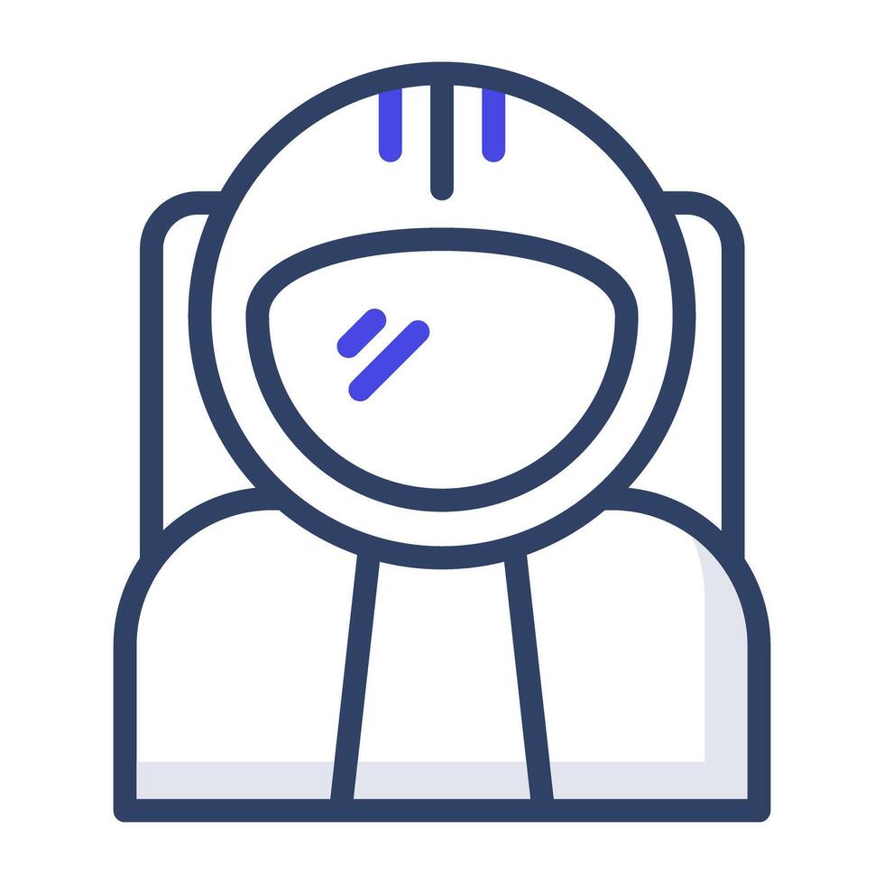 espacio explorador icono en plano diseño. vector