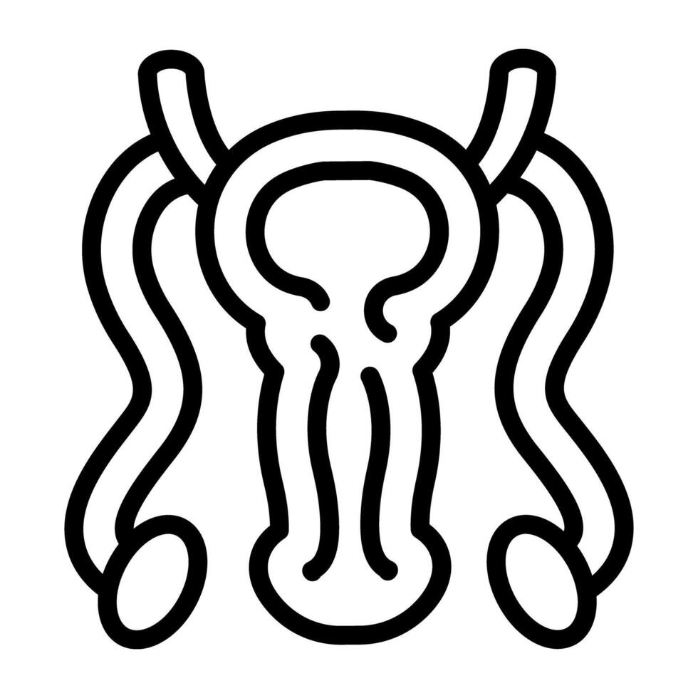 A   A linear design icon of male reproductive organ vector