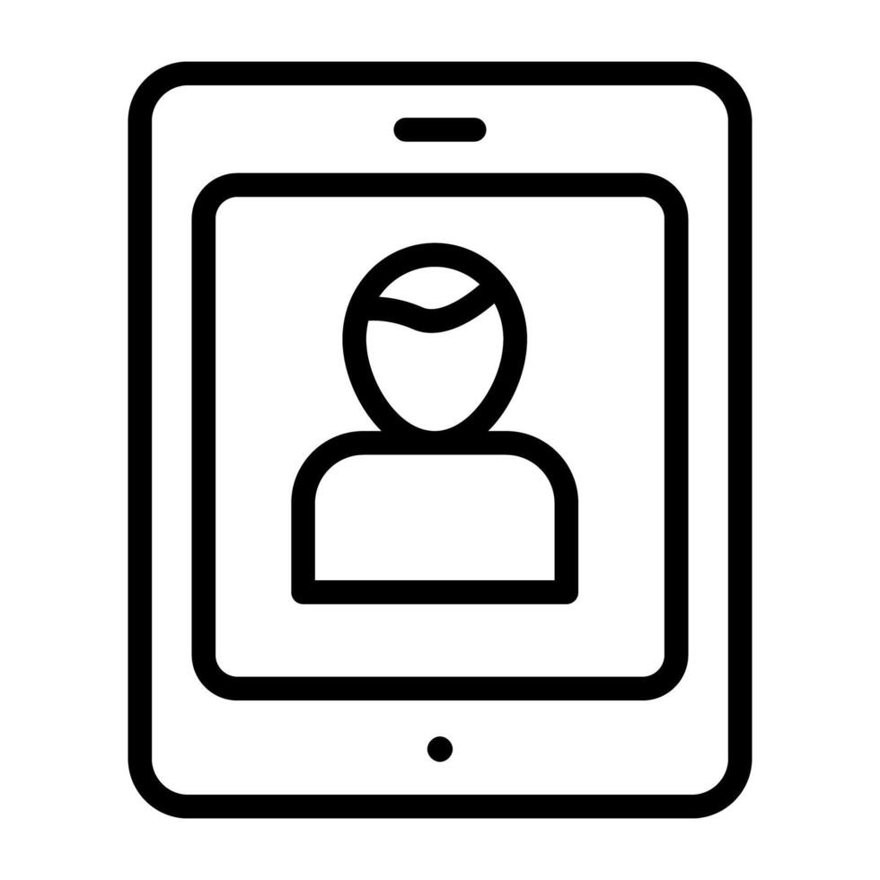 Avatar inside mobile, smartphone video call icon vector