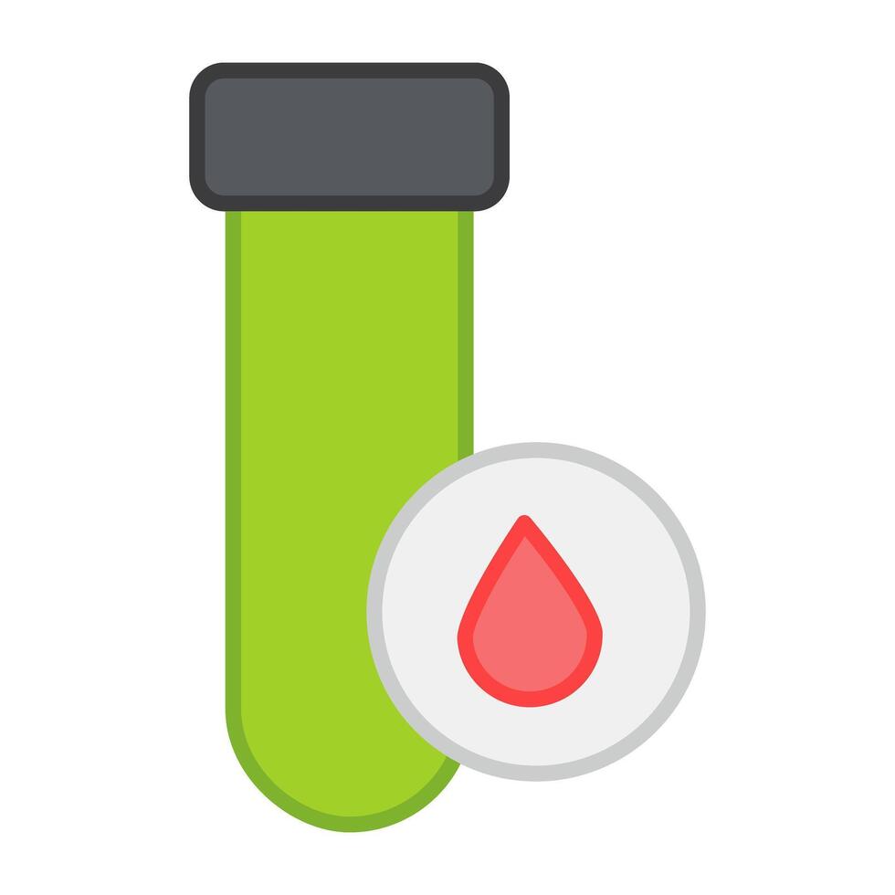 Editable flat icon of blood sample, editable vector