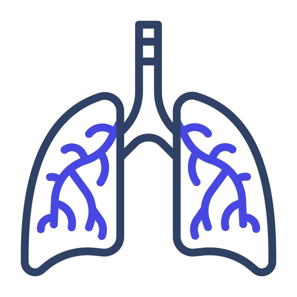 Human respiratory organ, lungs icon vector