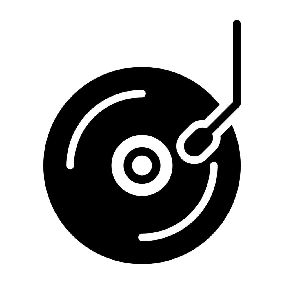 solid icon of disc player or dj vector design