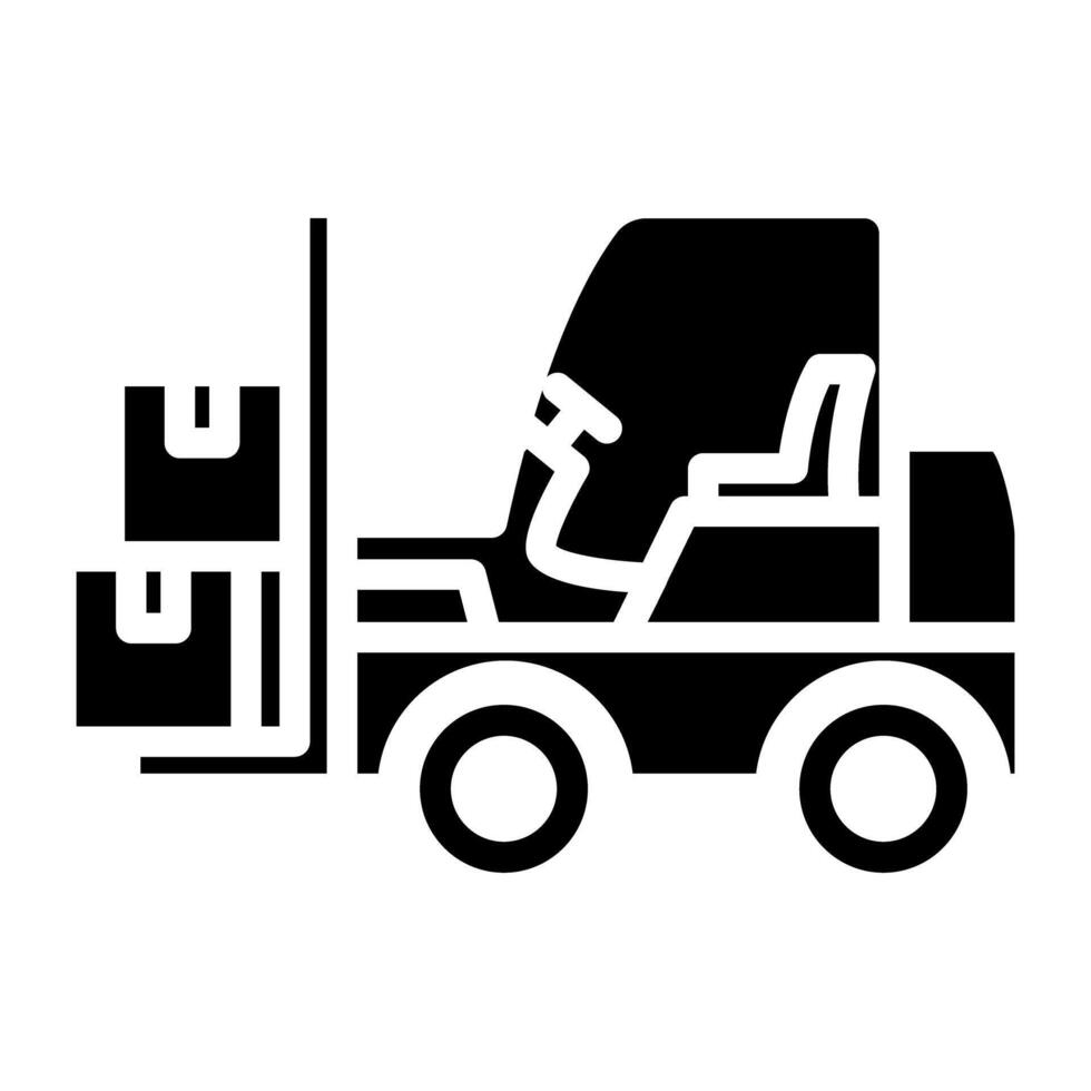 Parcels on pallet showcasing bendi truck icon vector