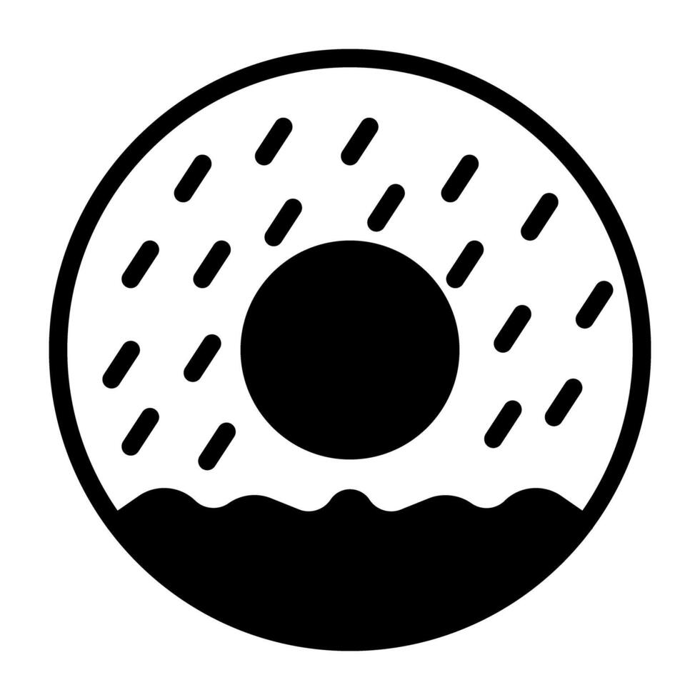 Editable filled design vector of donut