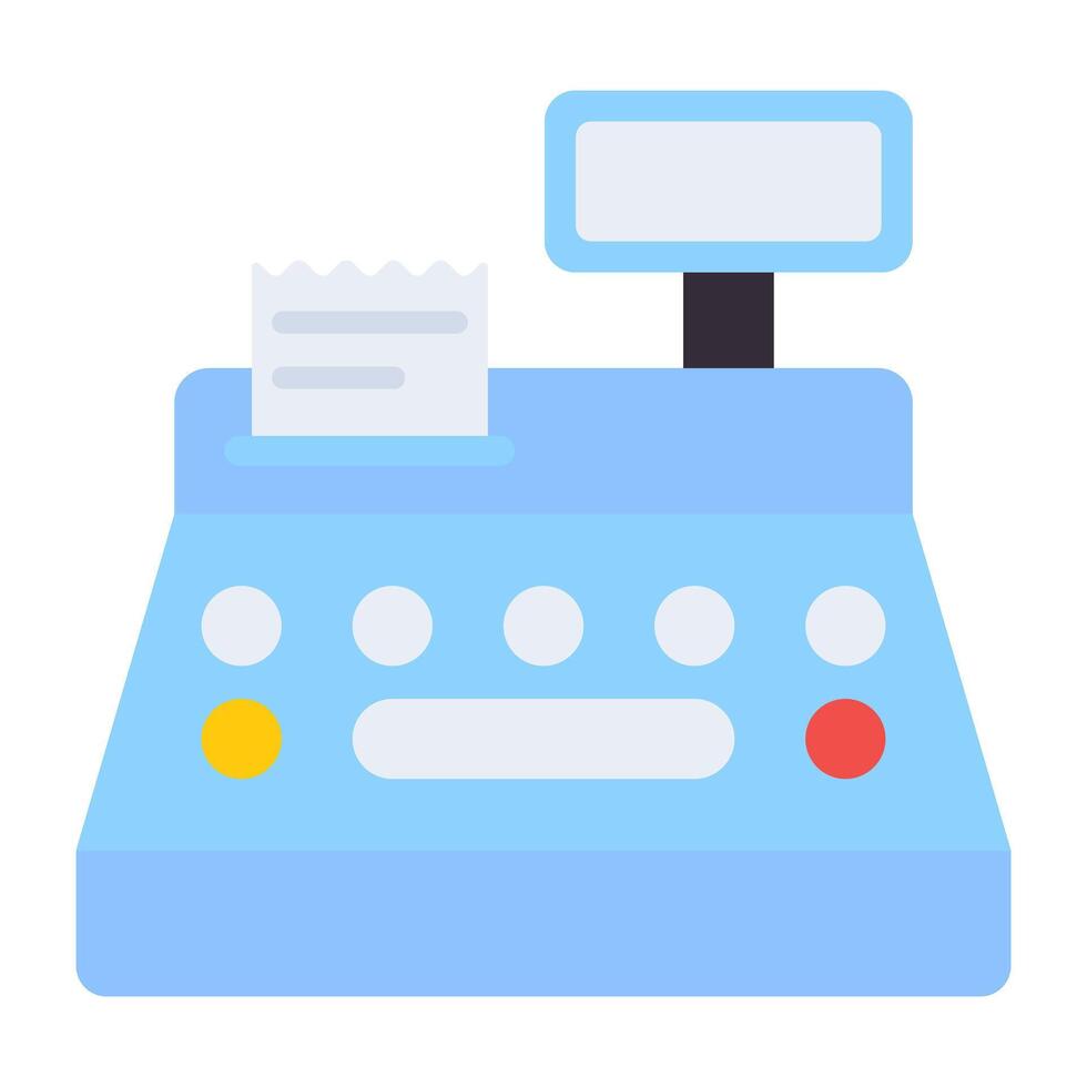 Editable flat design icon of cash register vector