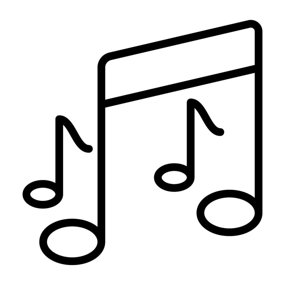 Music notes, song, melody or tune linear vector icon for musical apps