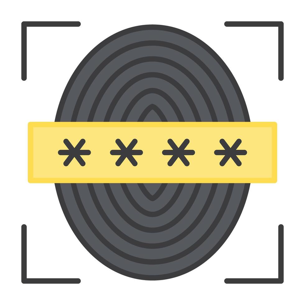 Password with thumbprint showing concept of secure biometric vector