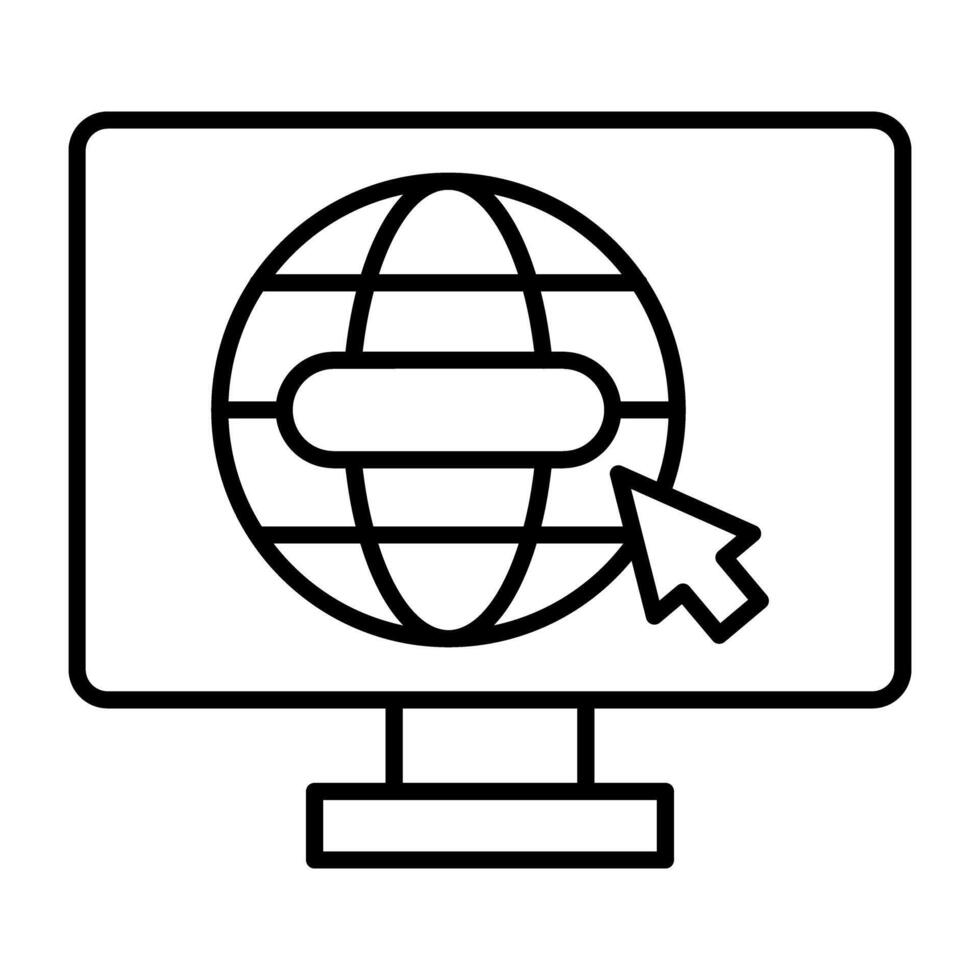 A flat design, icon of computer browser vector