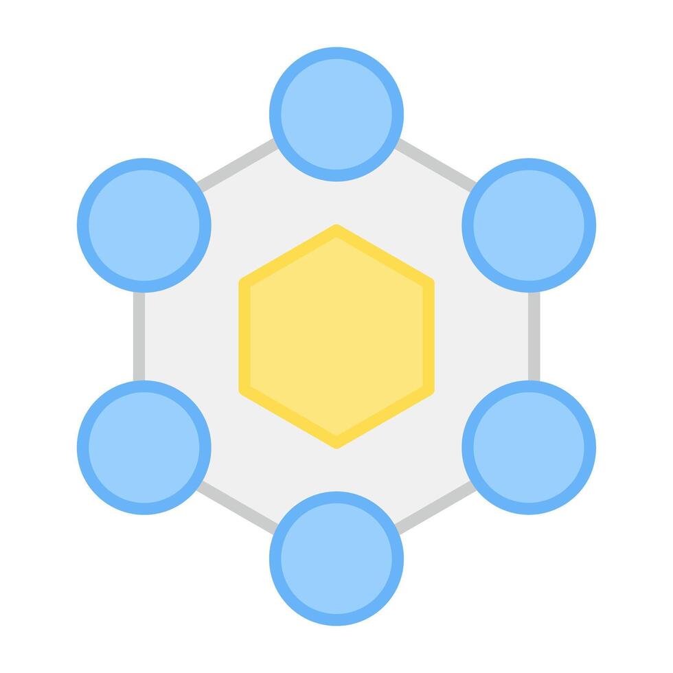 A flat design, icon of chemical structure vector