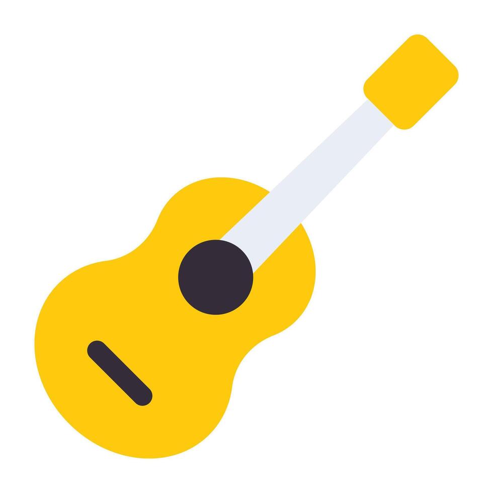 A flat design, icon of guitar vector