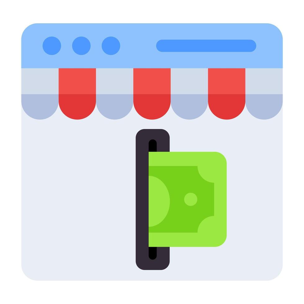 A flat design, icon of online payment vector