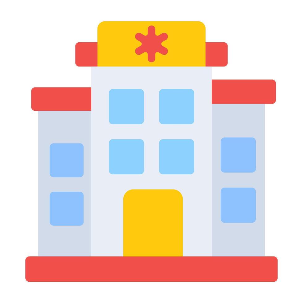 Hospital building flat icon design on white background. vector