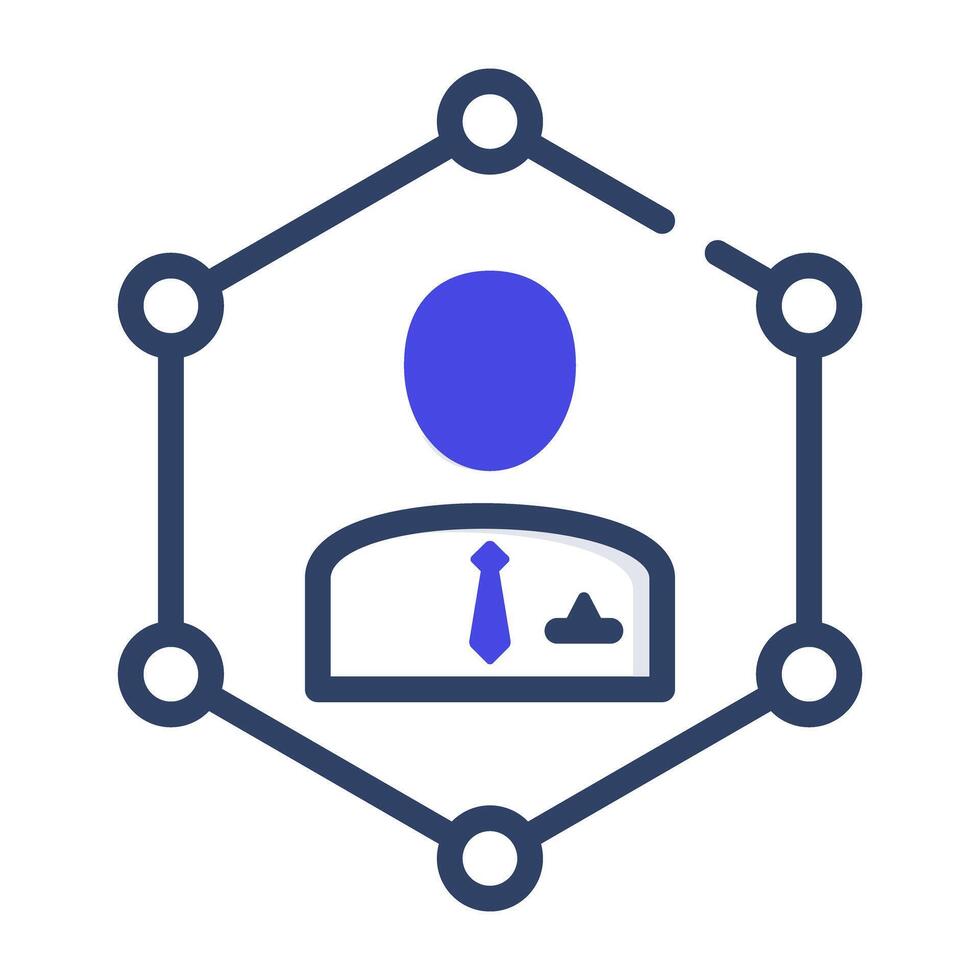 Icon of user connection flat design vector