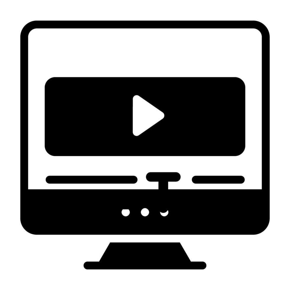 Video tutorial icon in editable style vector