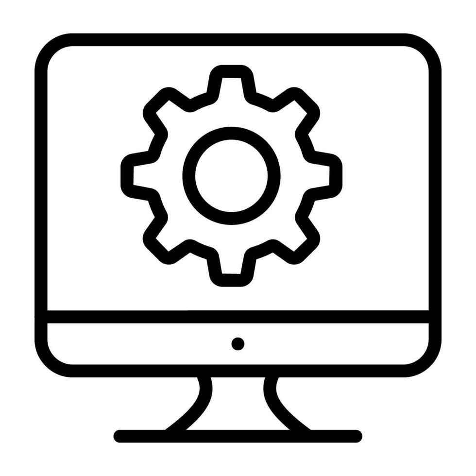 Icon of system setting, linear design vector