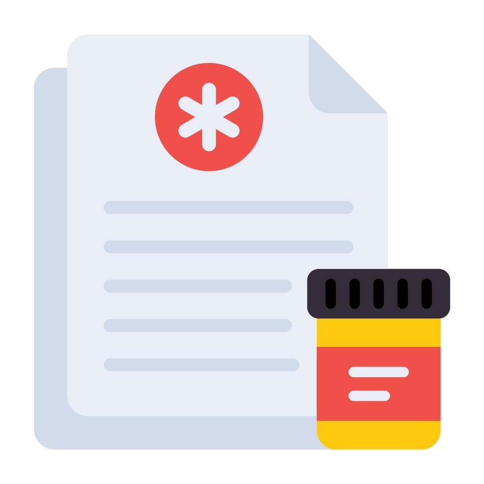 An editable flat vector of patient card, rx icon