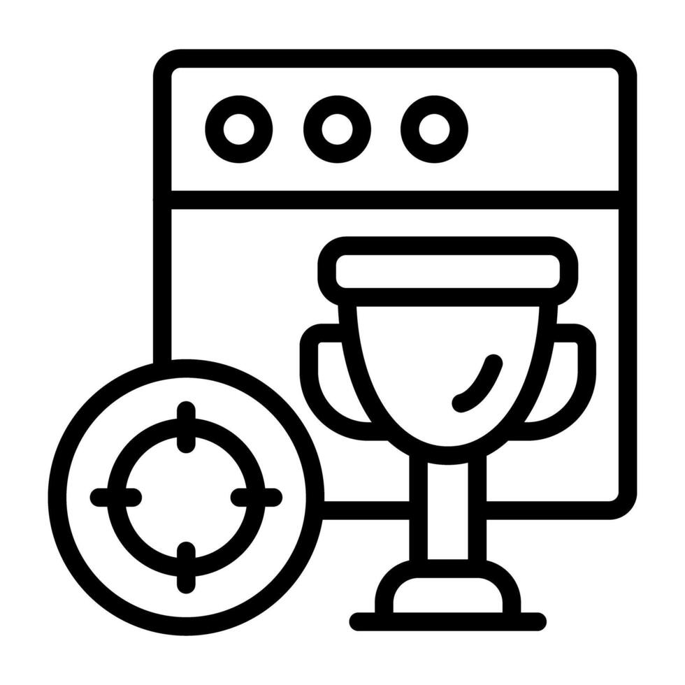 Icon of website award, outline design vector