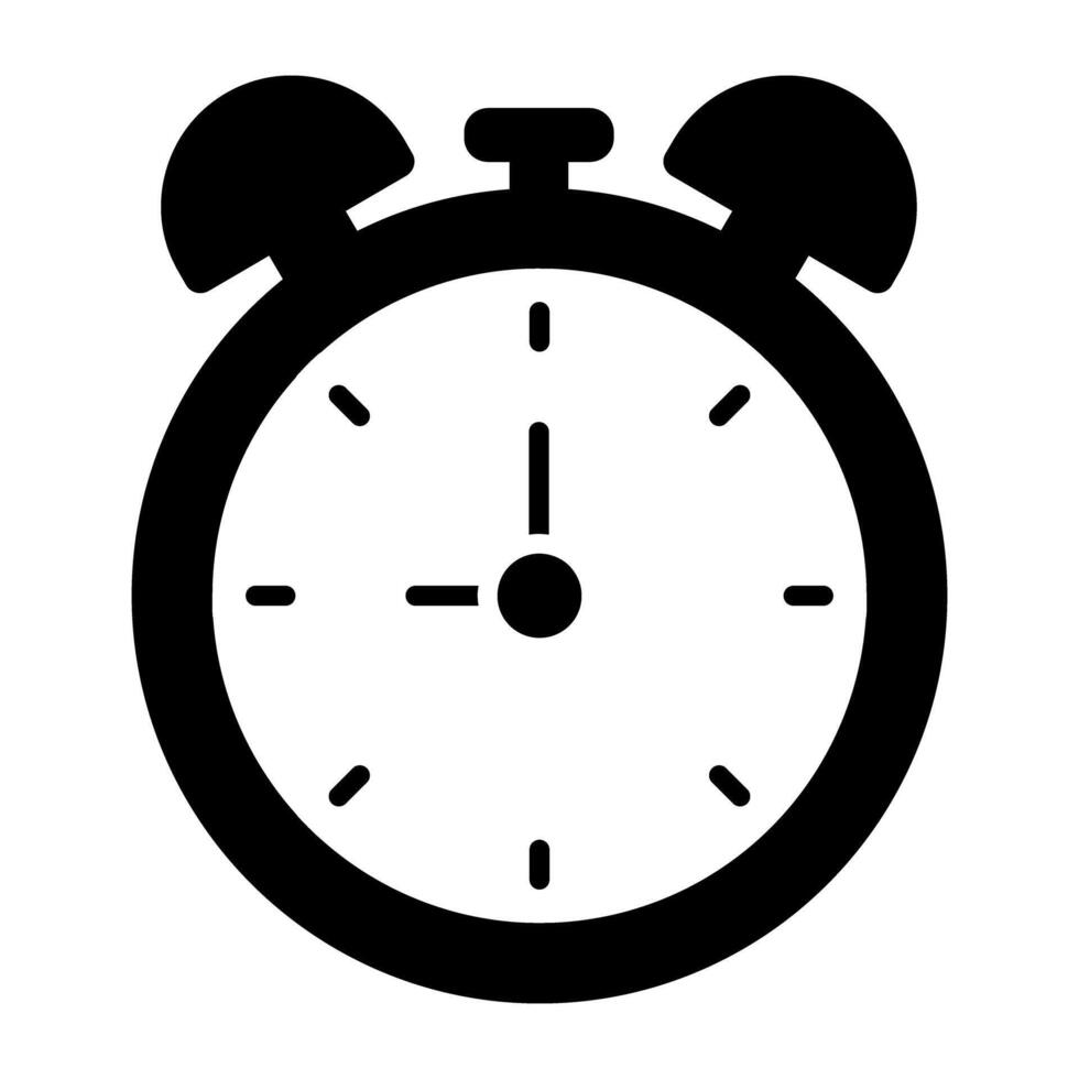 An editable design icon of alarm clock vector