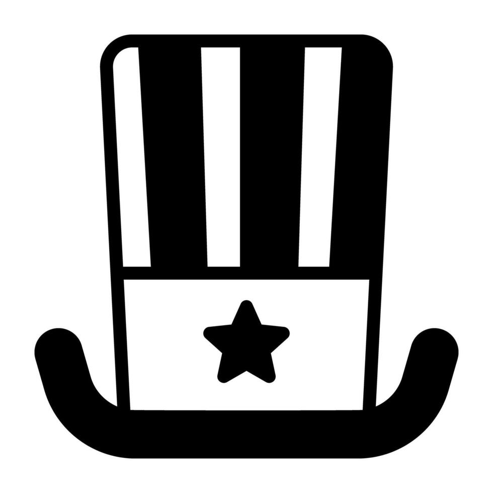A headwear accessory icon, filled design of us hat vector