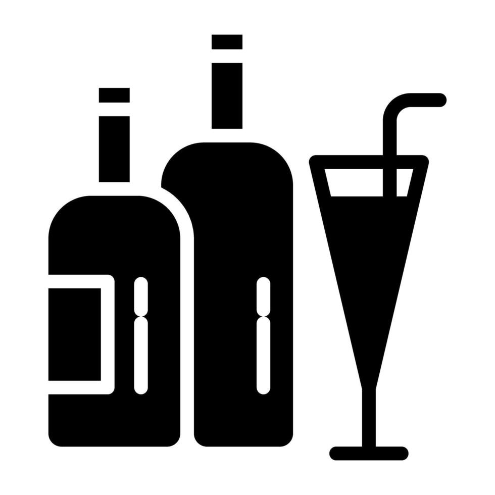 si botellas con vaso, concepto de bebida botellas icono vector