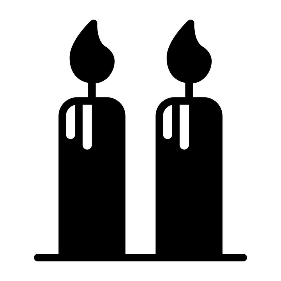 moderno estilo icono de ardiente velas vector