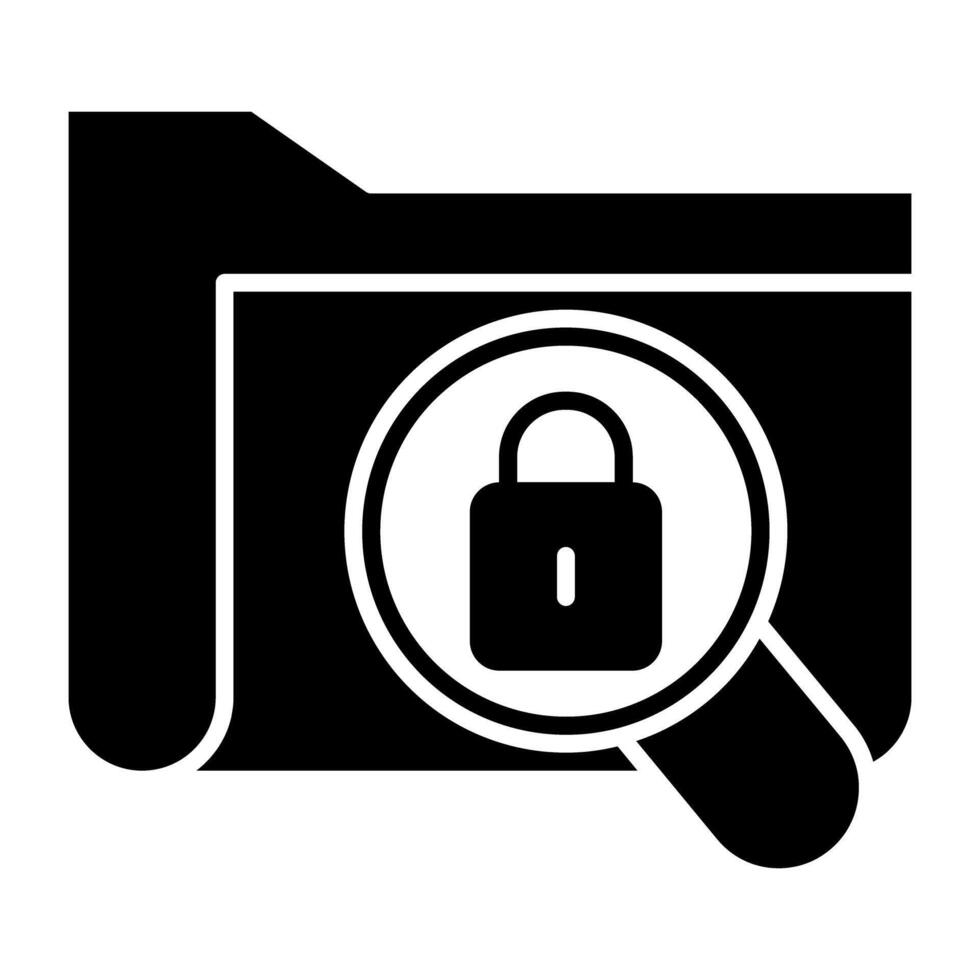 A flat design, icon of search folder vector