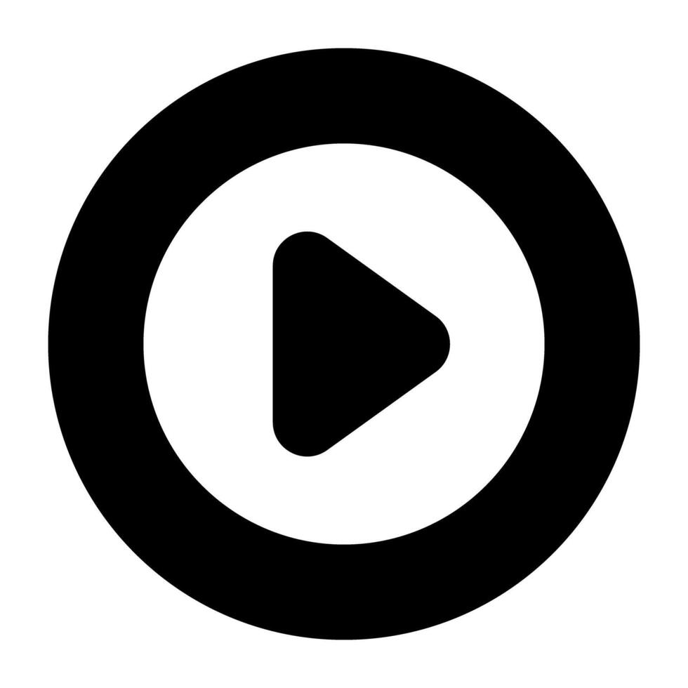 A solid design, icon of play button vector