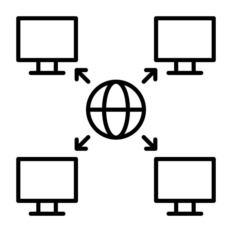 A flat design, icon of global connection vector